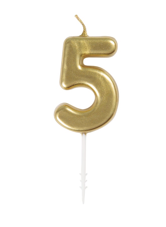 Unique Gold Number Candle 5 - Image 4